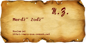 Merő Zoé névjegykártya